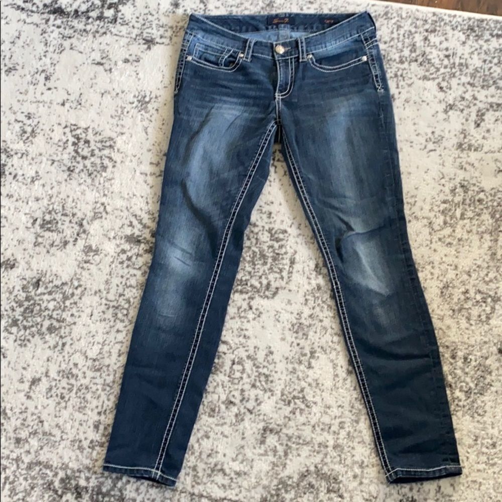 Seven7 jeans size 6 by 29 leggings blue in EUC